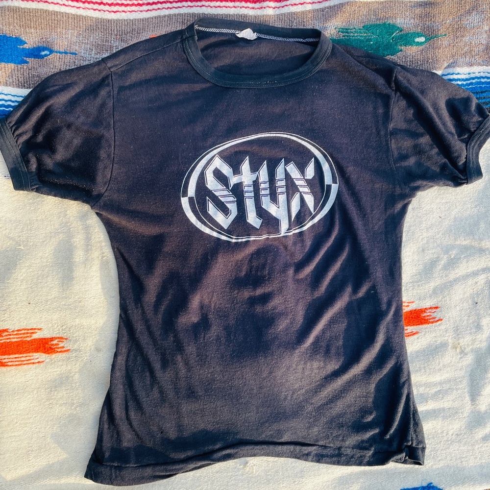 Black STYX Band T-Shirt Vintage 1977